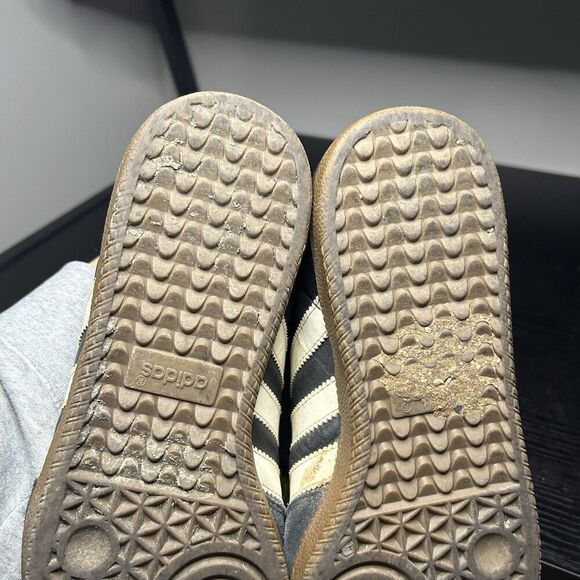 Adidas Samba Men’s Size 7.5 Classic Black White Leather Casual Shoes Sneakers - Picture 15 of 16